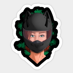 helmet woman Sticker